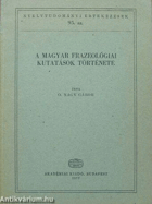 A magyar frazeológiai kutatások története